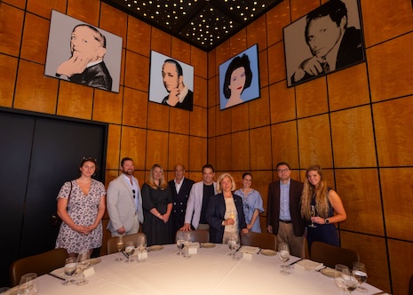 The Heesen Yachts x Luxury Roundtable Luncheon participants June 19 at The Grill, Seagram Building on 52nd Street in New York. From left to right: Worth's Eva Crouse, @theyachtfella's Kevin Koenig, The RealReal's Caroline Mayhew Gardner, Mojo Stumer's Mark Stumer, Douglas Elliman's Scott Durkin, Heesen Yachts' Sara Gioanola, Hannah Seligson, Luxury Roundtable's Mickey ALAM KHAN and Sekoya Communications' Sophia Wilson. Missing from this photo: Business Insider's Maddie Berg. Image: Jonathan Heisler