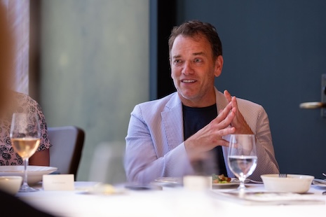 Douglas Elliman's Scott Durkin talking luxury property at the Heesen Yachts x Luxury Roundtable Luncheon June 19 in New York. Image: Jonathan Heisler