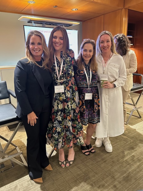 After the leadership panel on how to manage up, down and sideways. From left to right: Classic Vacations' Melissa Krueger, Sachin & Babi's Amy E. Riordan, Accessories Council's Karen Giberson and QuadReal Property Group (Oakridge Park)'s Tara Brockelmann