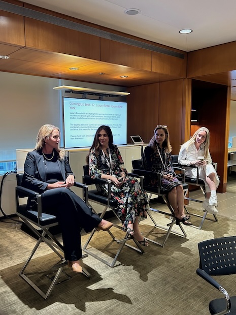 The leadership panel on how to manage up, down and sideways. From left to right: Classic Vacations' Melissa Krueger, Sachin & Babi's Amy E. Riordan, Accessories Council's Karen Giberson and QuadReal Property Group (Oakridge Park)'s Tara Brockelmann