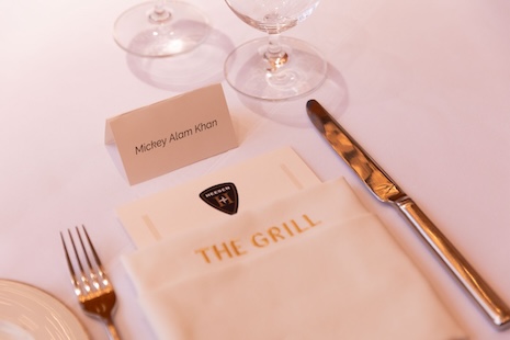 The table setting for the Heesen x Luxury Roundtable Luncheon at The Grill, Seagram Building, New York