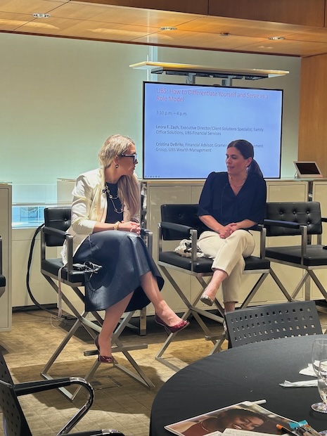 UBS' Leora F. Zach (left) with UBS' Cristina DeBrito spoke on the "How to Differentiate Yourself and Serve as a Role Model" panel at Luxury Roundtable's Luxury Women Leaders Summit New York June 13 