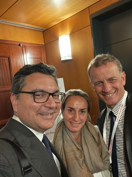 And that's a wrap, folks! Luxury Roundtable's Mickey ALAM KHAN heading out to dinner with Verderoccia's Gaia Leonori Pratesi and Federico Pratesi after concluding Luxury Roundtable's Luxury Women Leaders Summit New York June 13