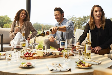 Aperture Cellars CEO Jesse Katz at a wine-tasting with guests at his winery. Photo by Aubrie-Pick