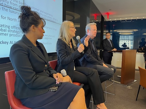 From left to right: Capgemini's Charisma Glassman, Vista's Lynn Fischer and Watches of Switzerland's David Hurley